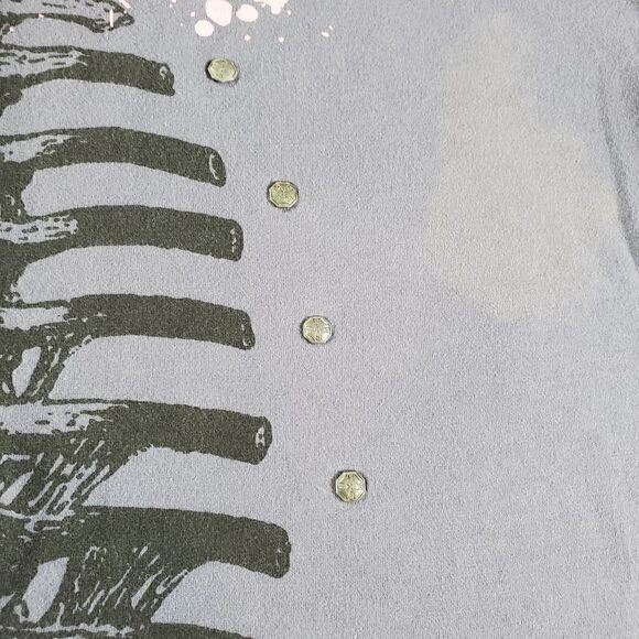 Black Label Premium Mens Shirt Mesn 4X Gray Studded Embroidered Short Sleeve - Picture 10 of 12